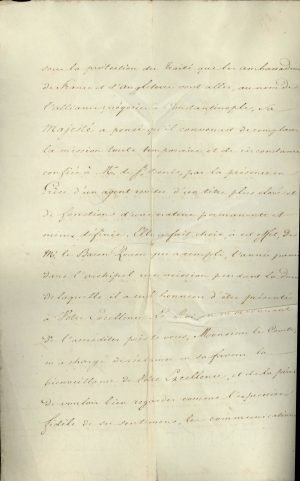 French Minister of Justice Joseph-Marie Portalis announces to I. Kapodistrias that the King of France Charles X upgraded French diplomatic representation to the Greek Government by appointing Baron Achille Rouen as Resident and Consul General Page 2
