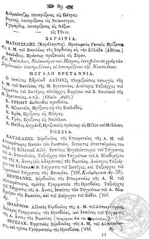 Οι Πρεσβευτές και Πρόξενοι ξένων κρατών στην Ελλάδα, σύμφωνα με την «Εφετηρίδα (Almanach) του Βασιλείου της Ελλάδος διά το έτος 1837» σελ. 3