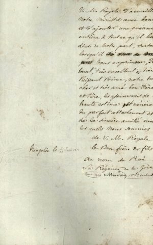 Copy of the credentials of Alexandros Mavrokordatos to the King of Bavaria Page 3