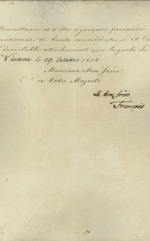 Τα διαπιστευτήρια του πρώτου Πρεσβευτή της Αυστρίας στην Ελλάδα Anton Prokesch von Osten, υπογεγραμμένα από τον Αυτοκράτορα Φραγκίσκο σελ. 5