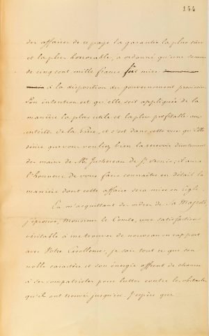 O Υπουργός Εξωτερικών της Γαλλίας Κόμης Auguste de la Feronnays ανακοινώνει στον Κυβερνήτη της Ελλάδας Ι. Καποδίστρια τον διορισμό του Βαρώνου Antoine Juchereau de Saint-Denis ως Προξενικού Πράκτορα της Γαλλίας στην ελληνική Κυβέρνηση σελ. 3
