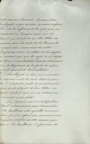 The Prime Minister of Spain, Francisco Martínez de la Rosa, sends a letter to the Regents of Greece announcing the satisfaction of Regent Maria-Cristina for the ascension of King Othon to the Greek throne Page 2